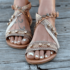 Metal   Decorative Buckle With Flat Sandals