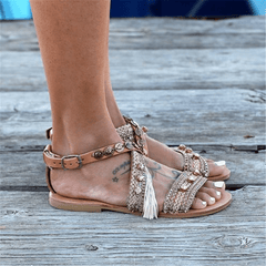 Metal   Decorative Buckle With Flat Sandals