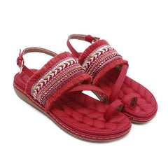 Vintage Ethnic   Style Beaded Tassel Sandals