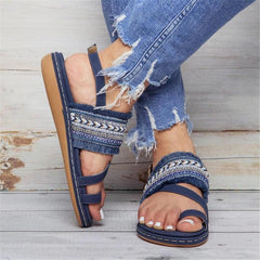 Vintage Ethnic   Style Beaded Tassel Sandals