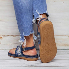 Vintage Ethnic   Style Beaded Tassel Sandals