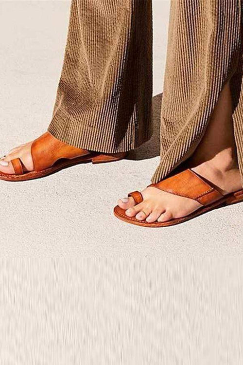 Mode Retro Toe Platt Tofflor 