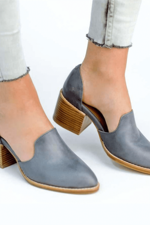 Fashion Rough   With Retro Versatile High Heels