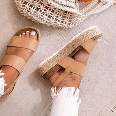 Large Size Platform Grass Sandals