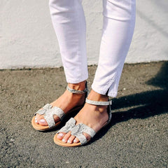 2019 Summer Fashion Women Low Heel Leopard Snake Print Sandals