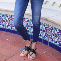 Fashion Vintage Woven Flat Sandals