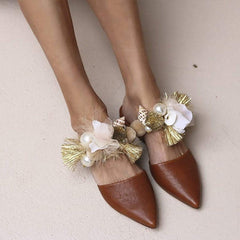 Leisure Holiday Breeze Featuring Point-Headed Flat-Bottomed Sandals