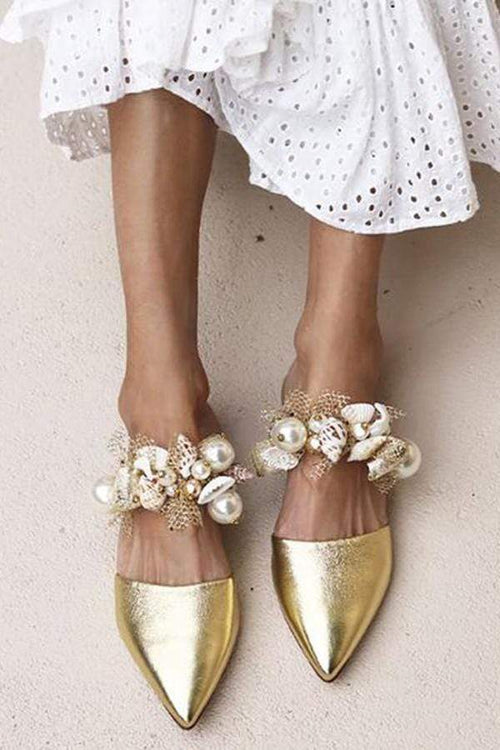 Leisure Holiday Breeze Featuring Point-Headed Flat-Bottomed Sandals