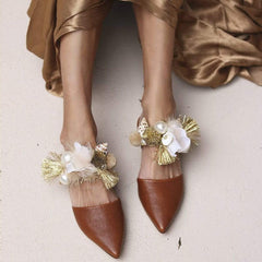 Leisure Holiday Breeze Featuring Point-Headed Flat-Bottomed Sandals