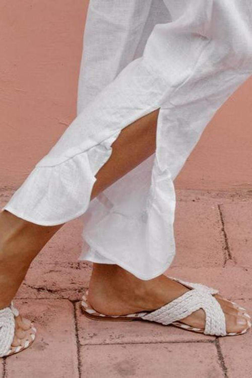 Mode mångsidiga vävda platta tofflor sandaler 