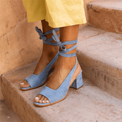 Mode mångsidiga sandaler med snörning 