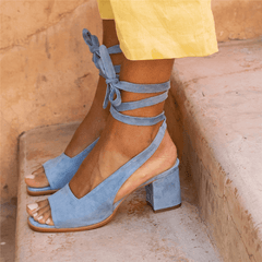 Mode mångsidiga sandaler med snörning 