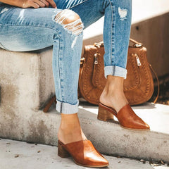 2019 Casual Fashion Artificial Leather Mules