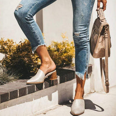 2019 Casual Fashion Artificial Leather Mules