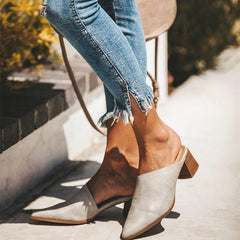 2019 Casual Fashion Artificial Leather Mules