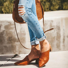 2019 Casual Fashion Artificial Leather Mules