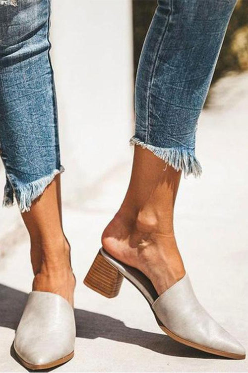 2019 Casual Fashion Artificial Leather Mules