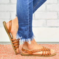 Fashion Vintage Woven Flat   Sandals