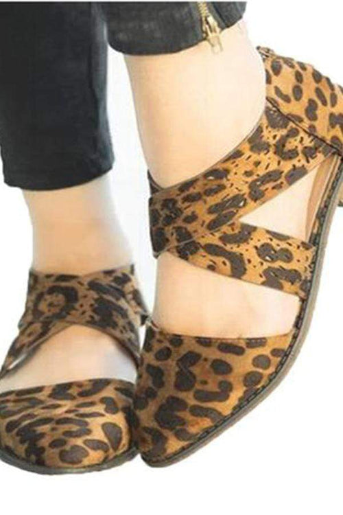 Fashion Retro Leopard-Tip Point   Flat Shoes