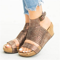 Fashion Casual Hollow Platform   Wedge Sandals
