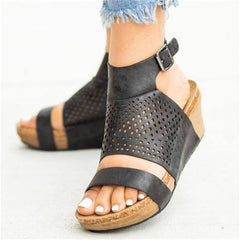 Fashion Casual Hollow Platform   Wedge Sandals