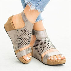 Fashion Casual Hollow Platform   Wedge Sandals