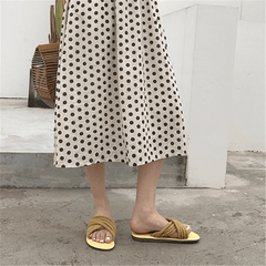 Fashion Simple Casual Linen   Woven Flat Slippers