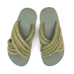 Fashion Simple Casual Linen   Woven Flat Slippers