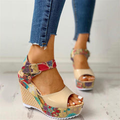 Fashion Casual Floral Wedge   Sandals
