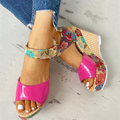 Fashion Casual Floral Wedge   Sandals