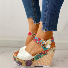Fashion Casual Floral Wedge   Sandals