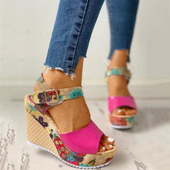 Fashion Casual Floral Wedge   Sandals