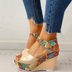 Fashion Casual Floral Wedge   Sandals