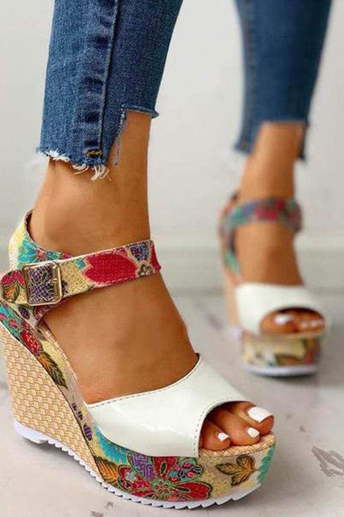 Fashion Casual Floral Wedge   Sandals