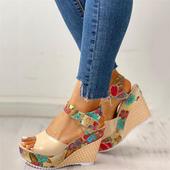 Fashion Casual Floral Wedge   Sandals