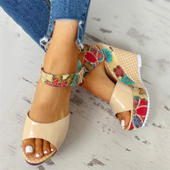 Fashion Casual Floral Wedge   Sandals