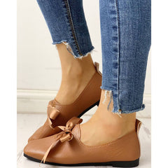 Fashion Casual Bow Square Flat   Shoes
