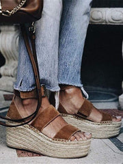 Fashion Simple Woven Wedge Sandals