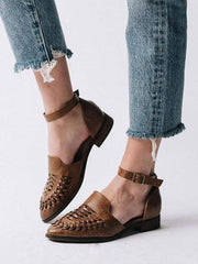 Women's Woven Hollow Pointed   Flat Shoes