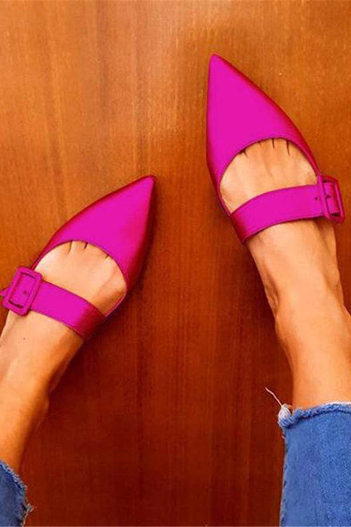 Women's Wild Buckle Pointed   Flats