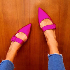 Women's Wild Buckle Pointed   Flats
