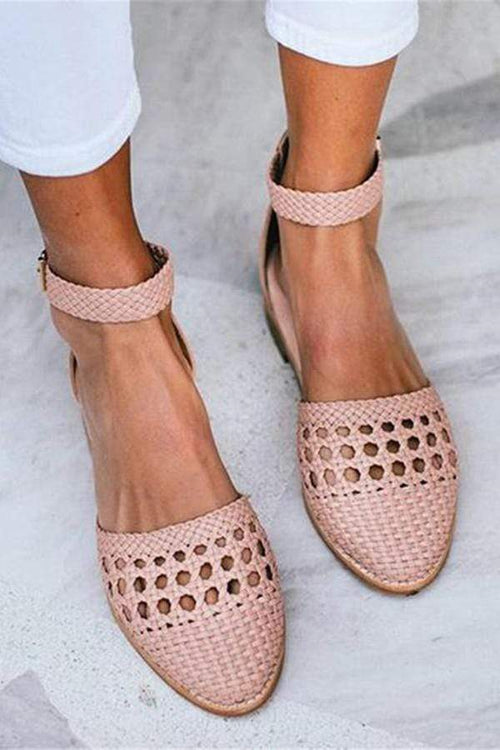 Women's Openwork Woven Pointed   Flats