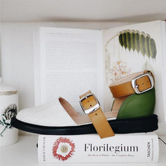 Comfortable Flat Bottom Round Hollow Color Matching Sandals