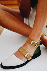Comfortable Flat Bottom Round Hollow Color Matching Sandals