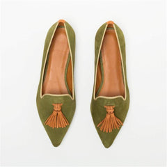 Women's Simple Fringed Pointed   Flat Shoes
