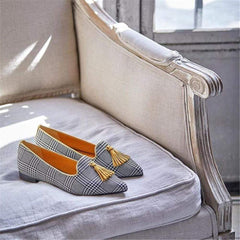 Women's Simple Fringed Pointed   Flat Shoes