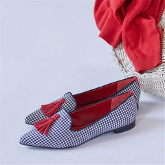 Women's Simple Fringed Pointed   Flat Shoes