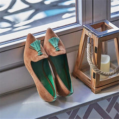 Women's Simple Fringed Pointed   Flat Shoes