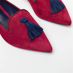 Women's Simple Fringed Pointed   Flat Shoes