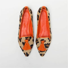 Women's Simple Fringed Pointed   Flat Shoes